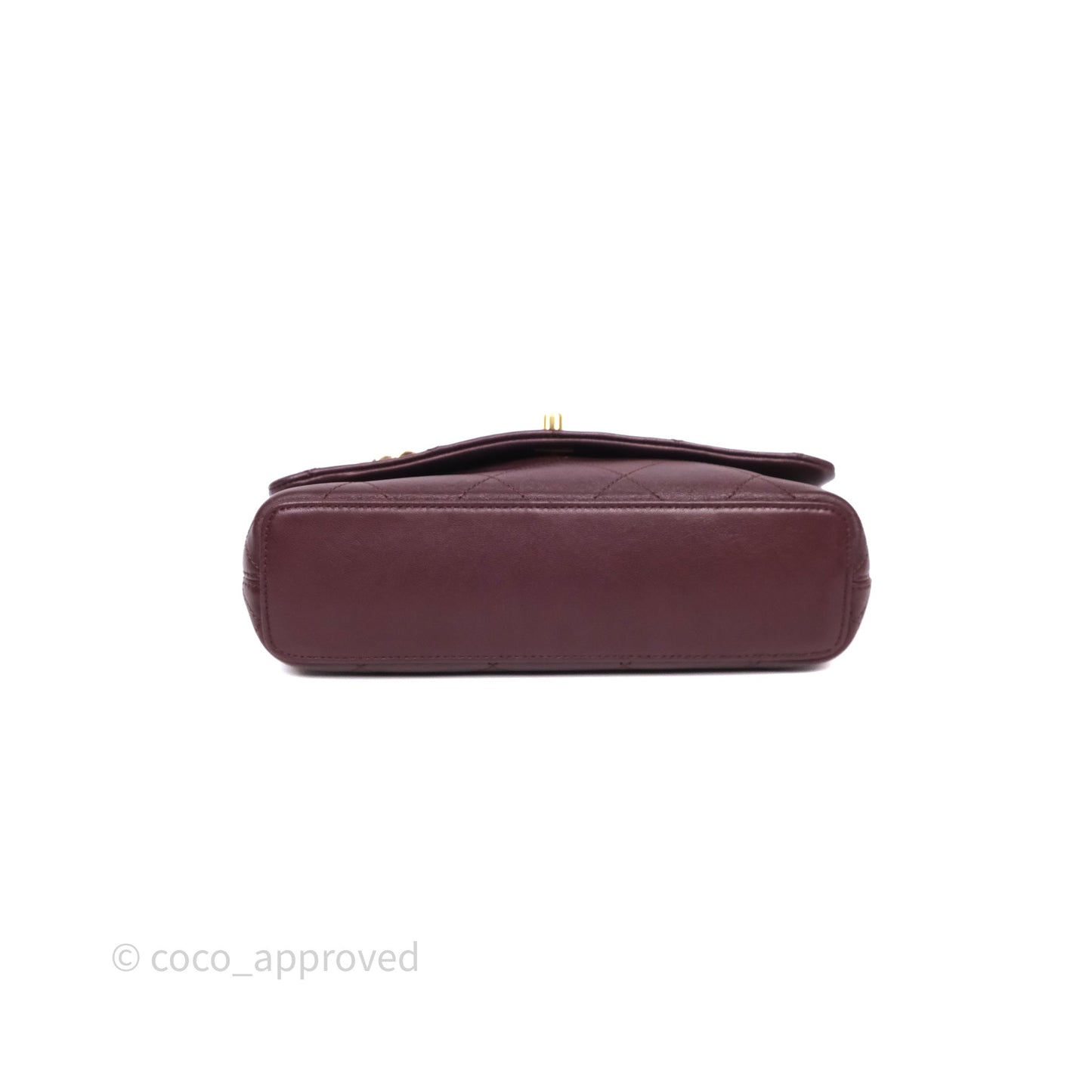 Chanel Quilted Shoulder Flap Bag Red Burgundy Lambskin Gold Hardware