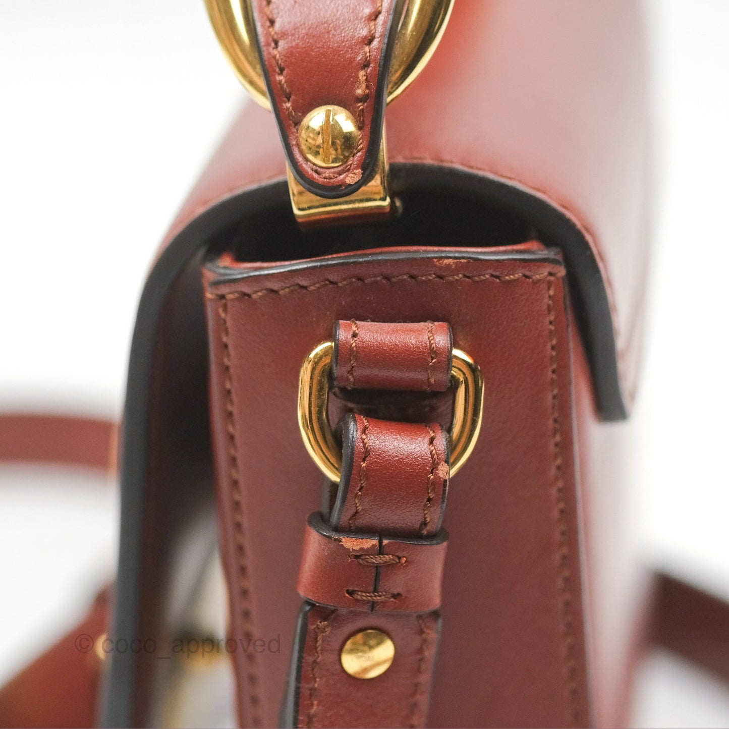 Chloé Mini C Bag Sepia Brown Shiny/Suede Calfskin