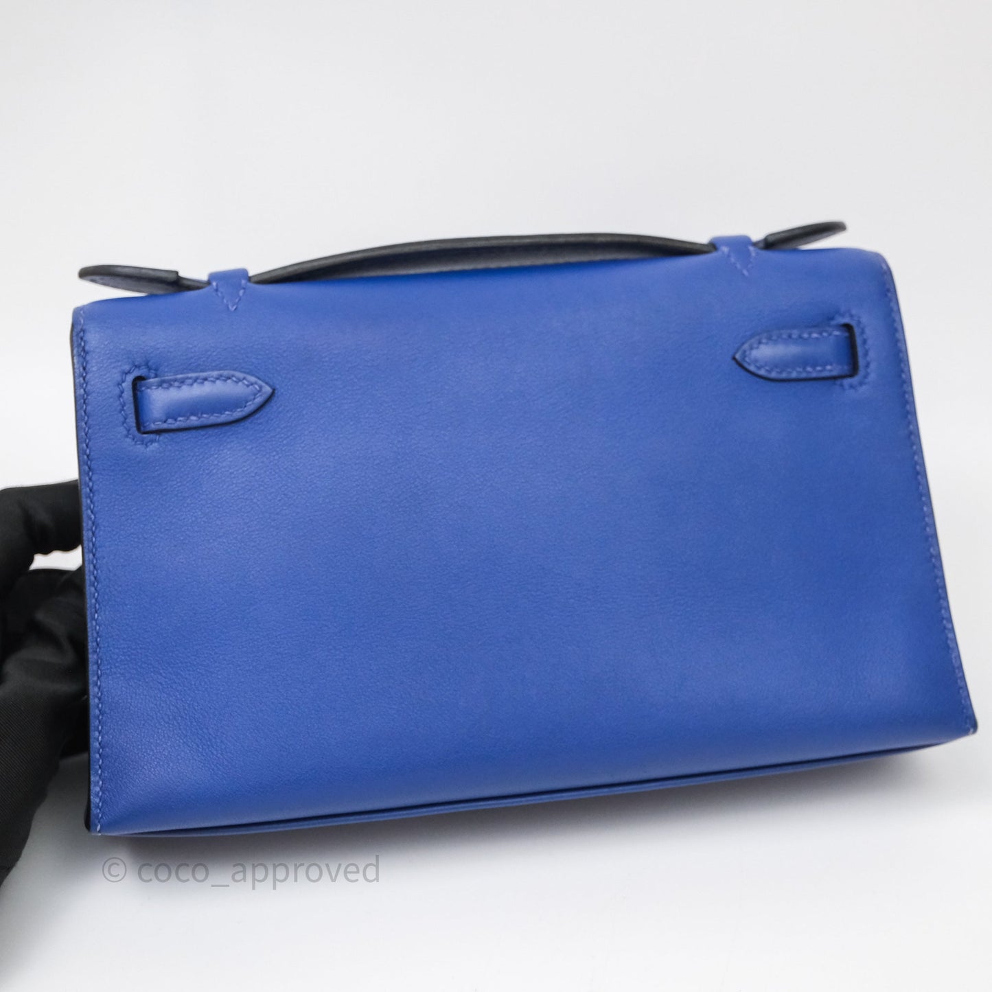 Hermès Kelly Pochette Clutch Electric Blue Swift Gold Hardware