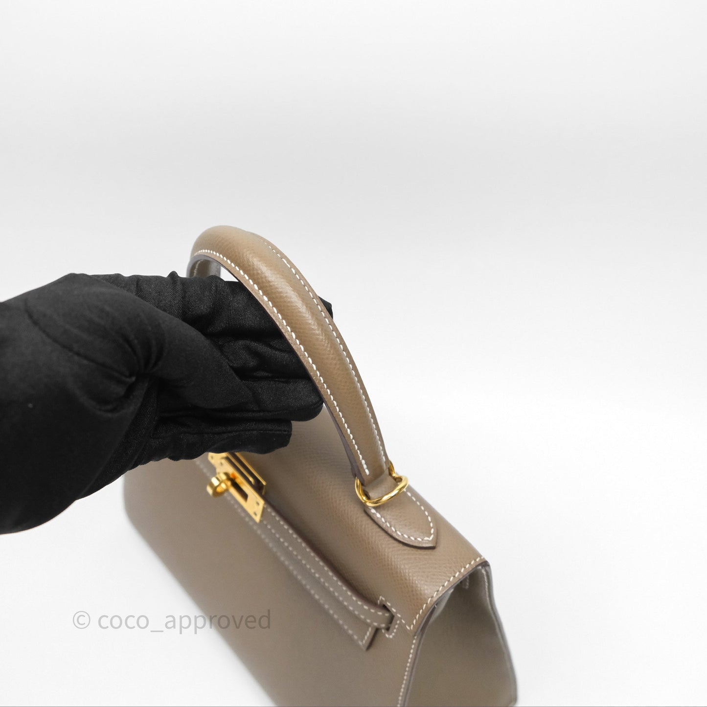 Hermès Kelly 25 Sellier Etoupe Epsom Gold Hardware