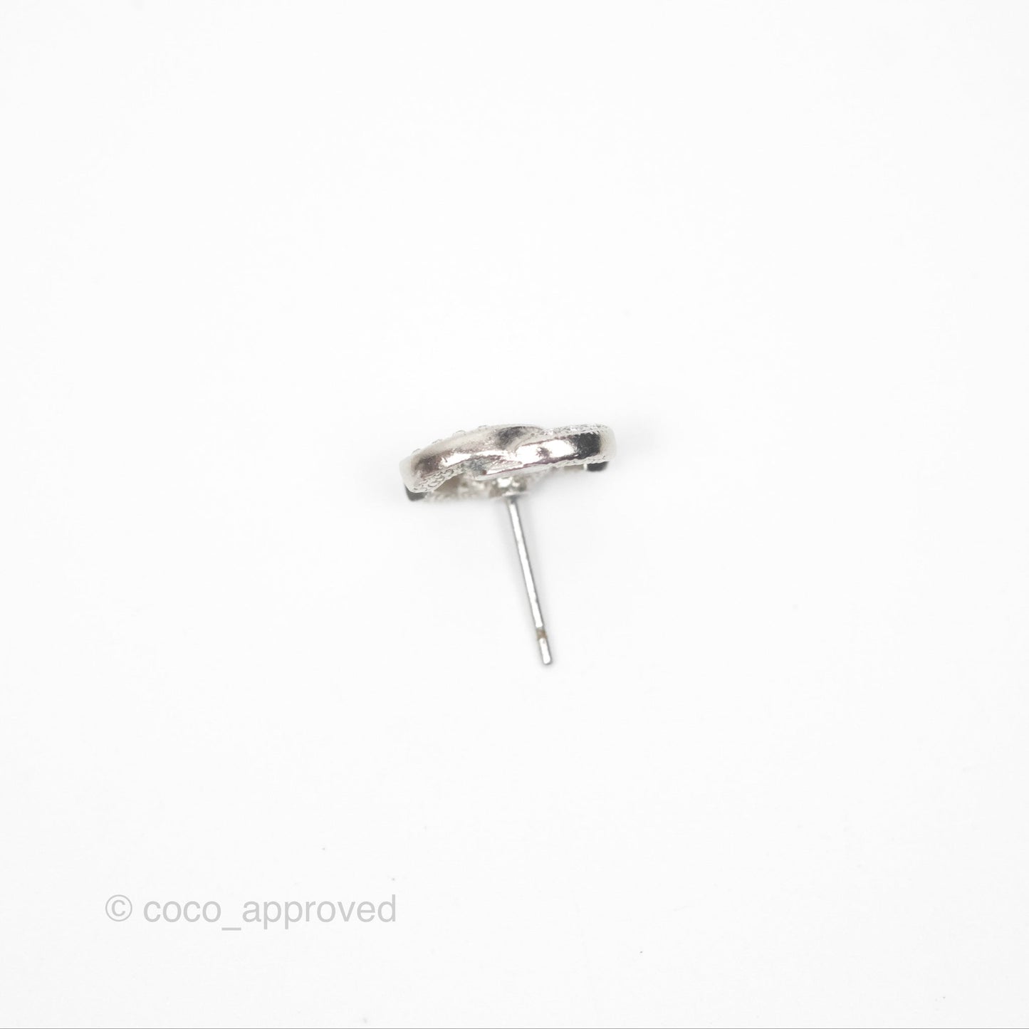 Chanel CC Crystal Earrings Silver Tone 21V