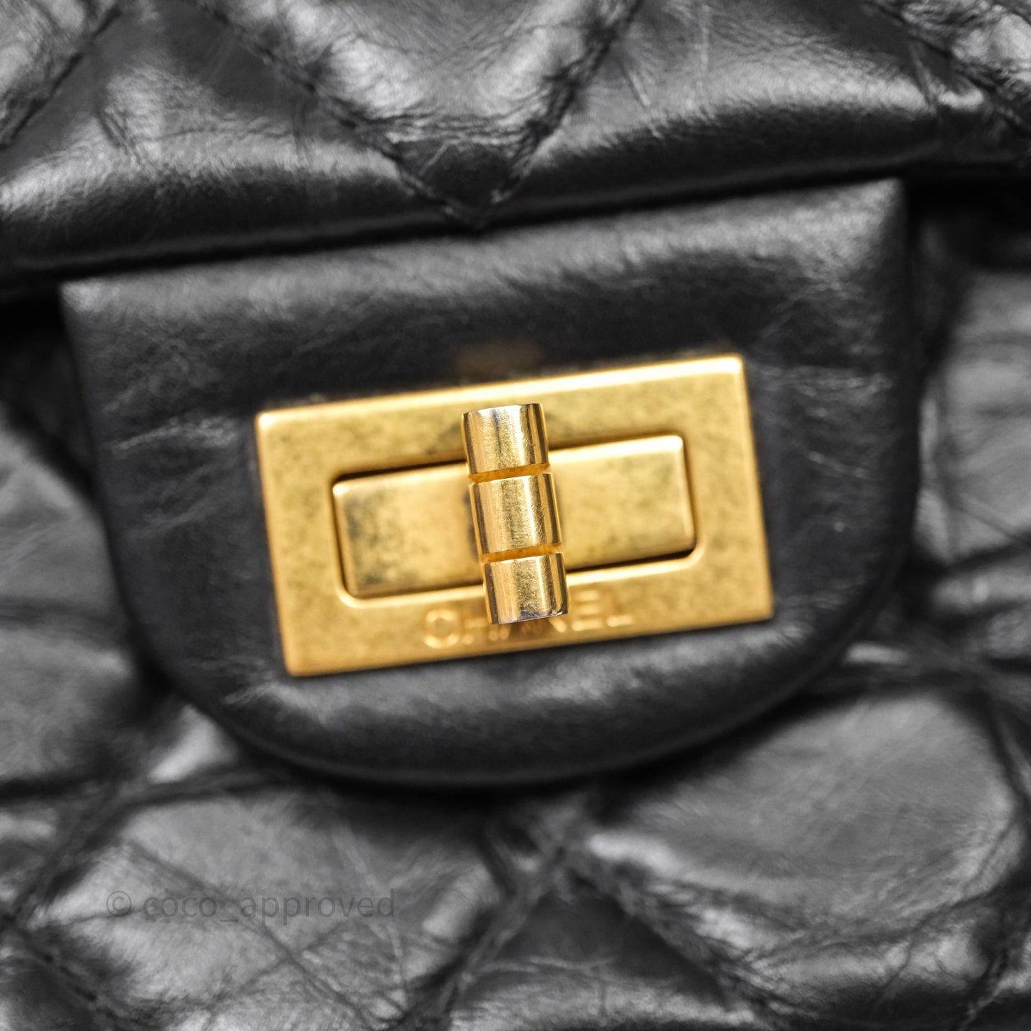 Chanel Reissue 226 Quilted Aged Calfskin Black Aged Gold Hardware