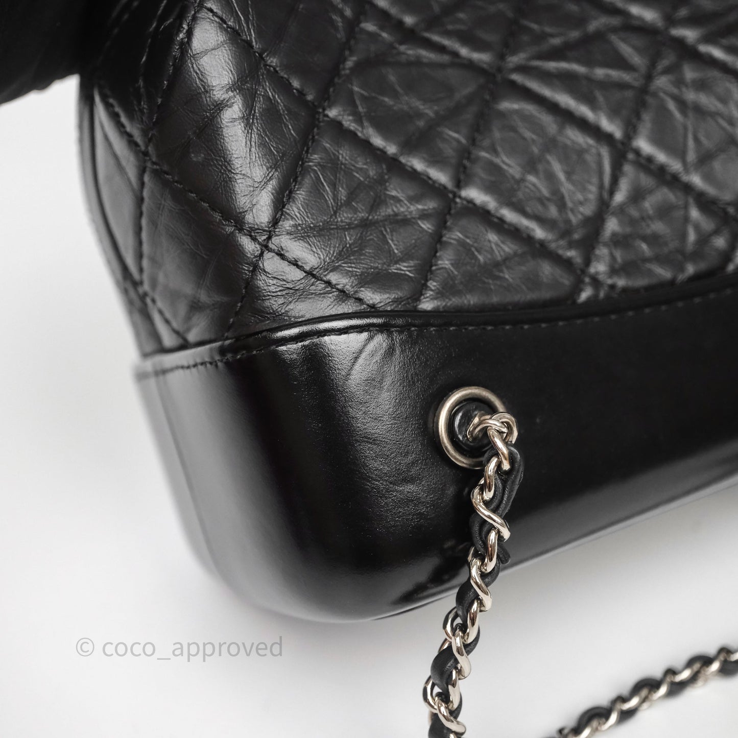 Chanel Small Gabrielle Backpack Quilted Black Aged Calfskin