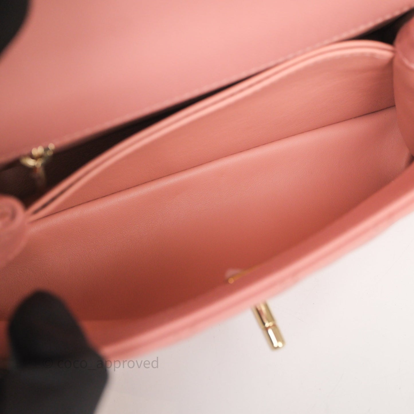 Chanel Small Coco Handle Quilted Pink Caviar Gold Hardware