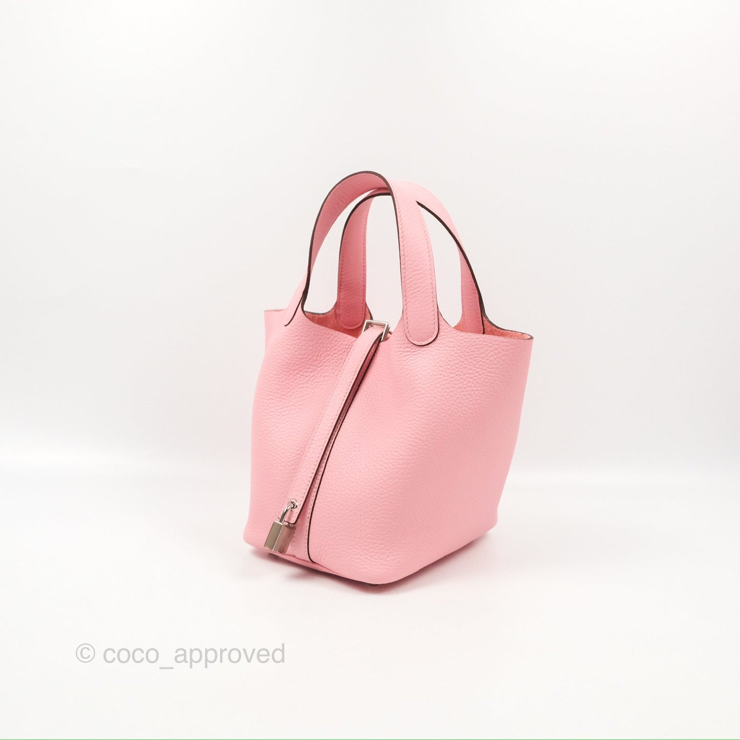 Hermès Picotin 18 Rose Sakura Clemence Palladium Hardware