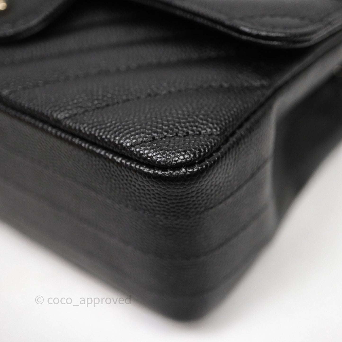 Chanel Quilted Mini Rectangular Black Caviar Gold Hardware