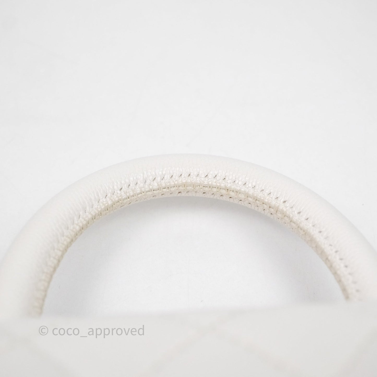 Chanel Mini Coco Handle Quilted White Caviar Gold Hardware