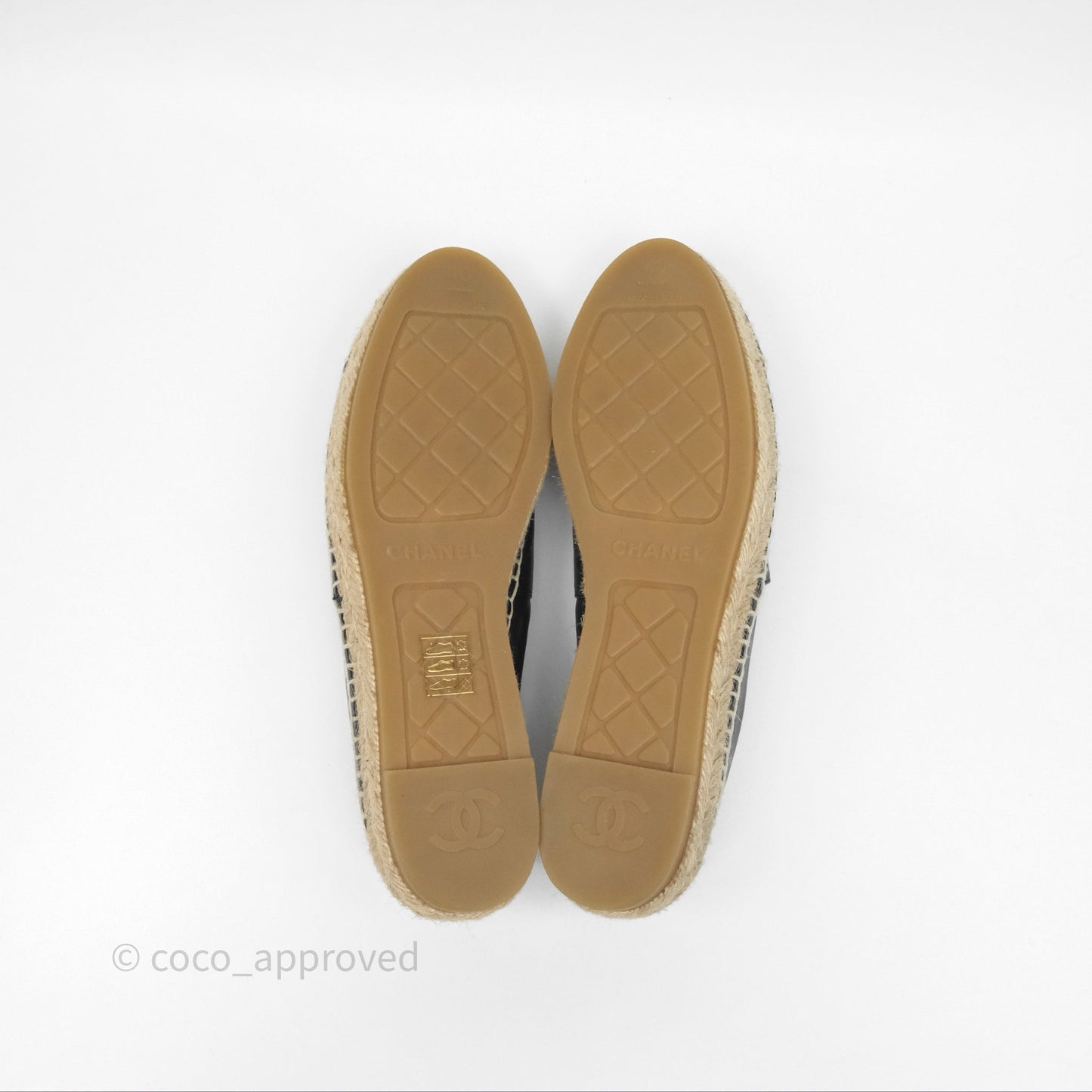 Chanel Espadrille Black Leather Size 40