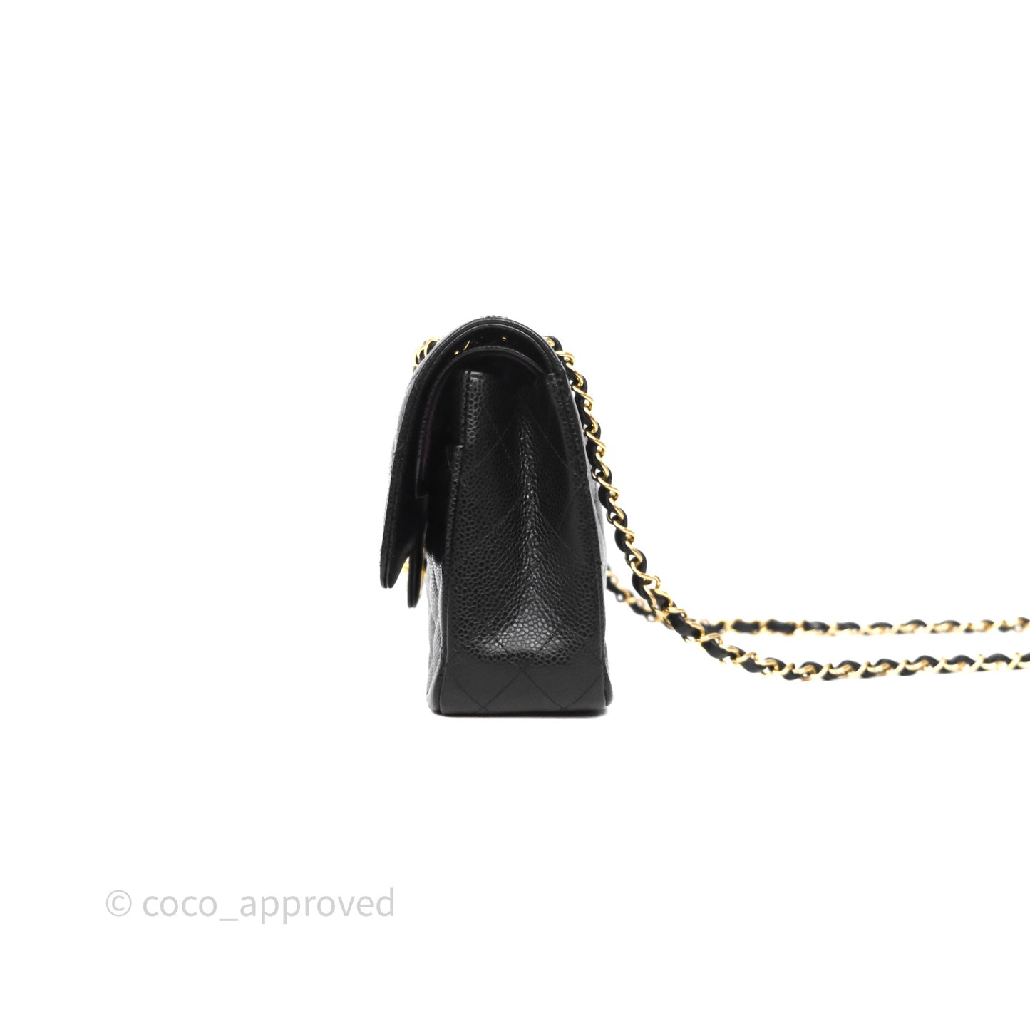 Chanel Classic M/L Medium Flap Quilted Black Caviar Gold Hardware
