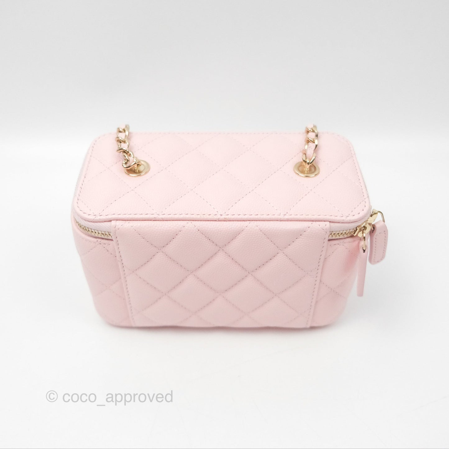 Chanel Classic Vanity With Chain Pink Caviar Gold Hardware