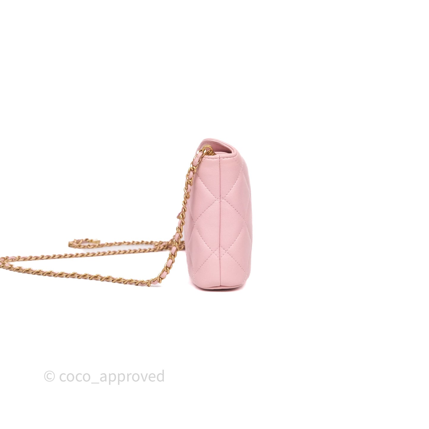 Chanel Quilted Hobo With CC Adjustable Chain Pink Lambskin Aged Gold Hardware
