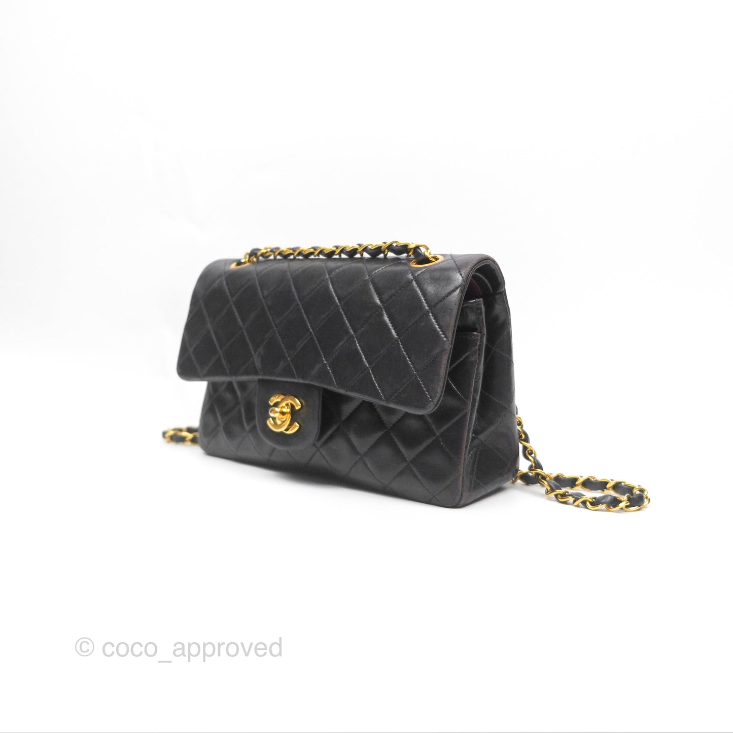 Chanel Classic Vintage Small Flap Black Lambskin 24K Gold Hardware