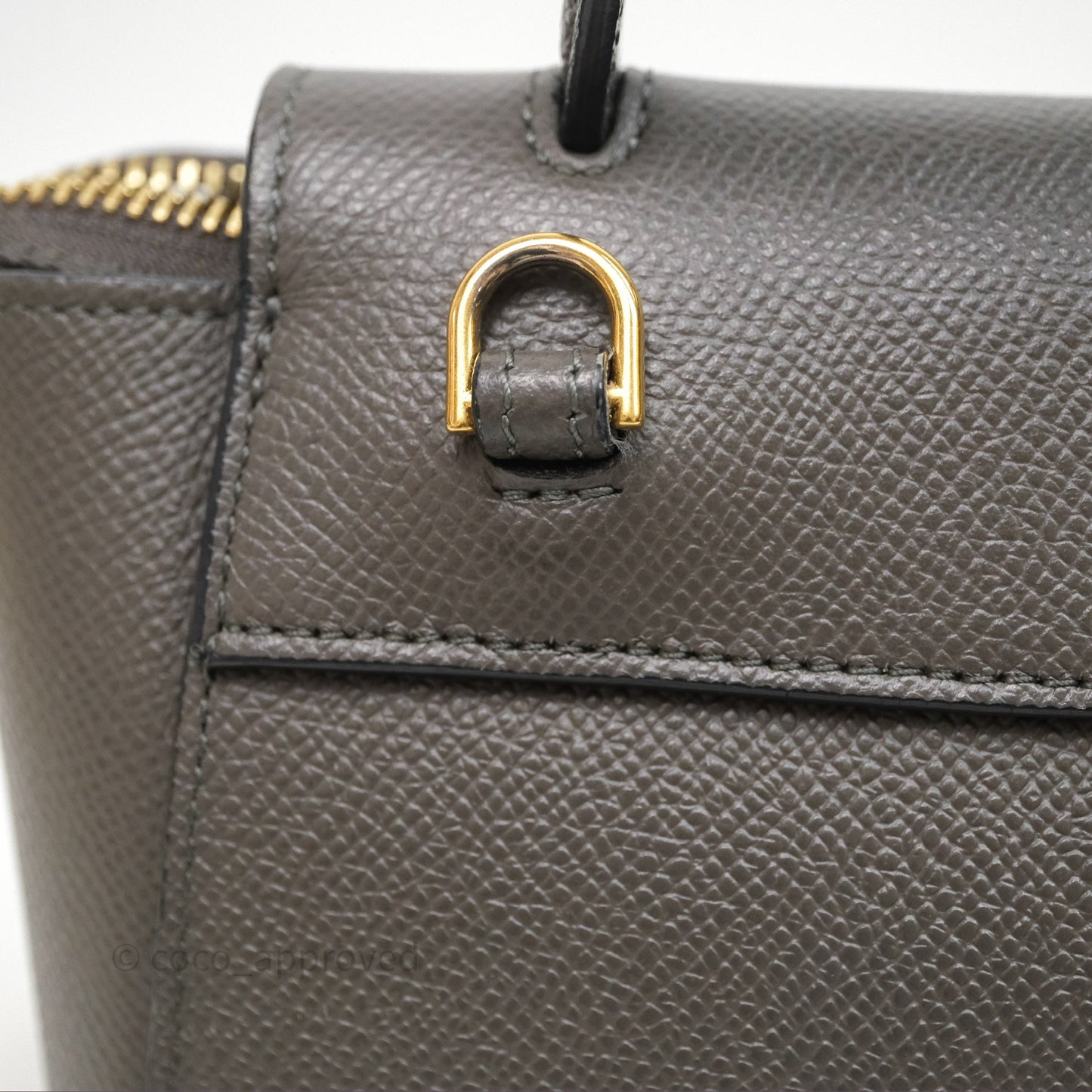 Celine Pico Belt Bag Grey Grained Calfskin Gold Hardware