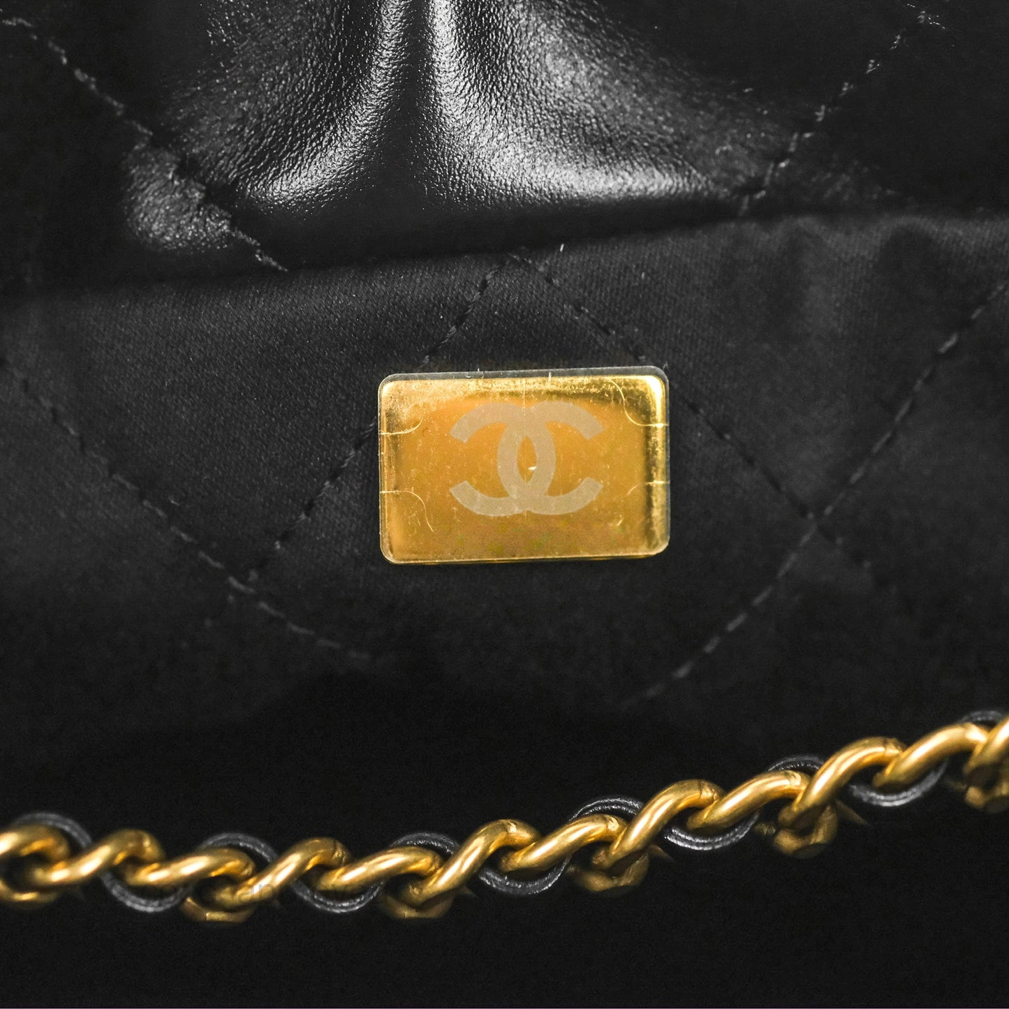 Chanel 22 Mini Bag Black Crumpled Calfskin