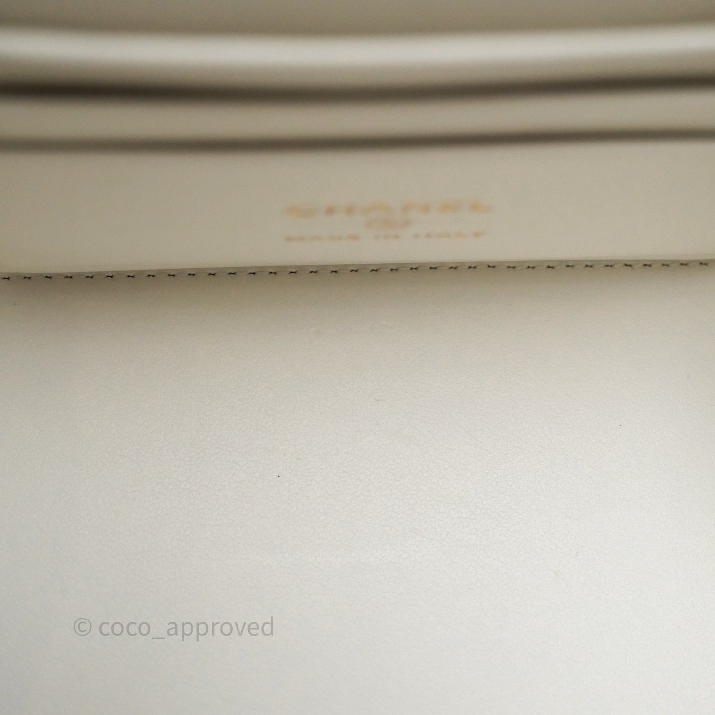 Chanel Logo Top Handle Vanity Rectangular White Caviar Aged Gold Hardware