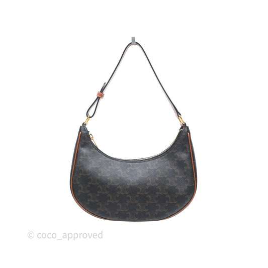 Celine Ava Bag In Triomphe Canvas Calfskin Tan