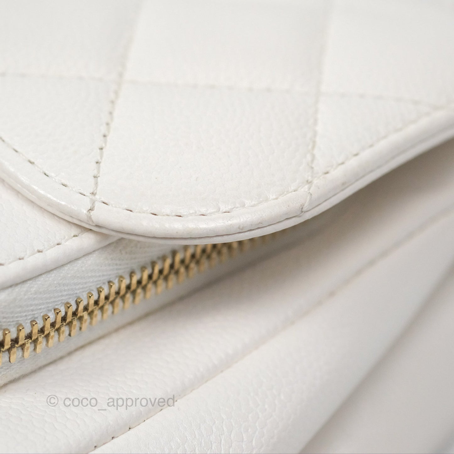 Chanel Quilted Small Business Affinity Flap White Caviar Gold Hardware