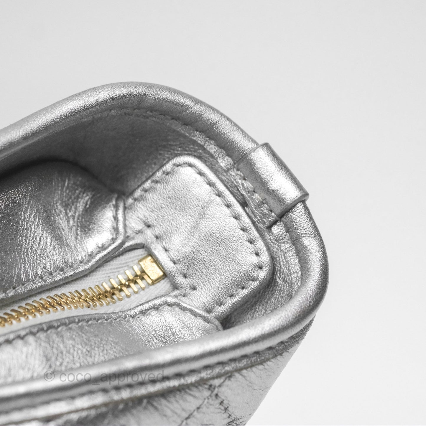 Chanel Large Gabrielle Hobo Metallic Silver Aged Calfskin Mixed Hardware