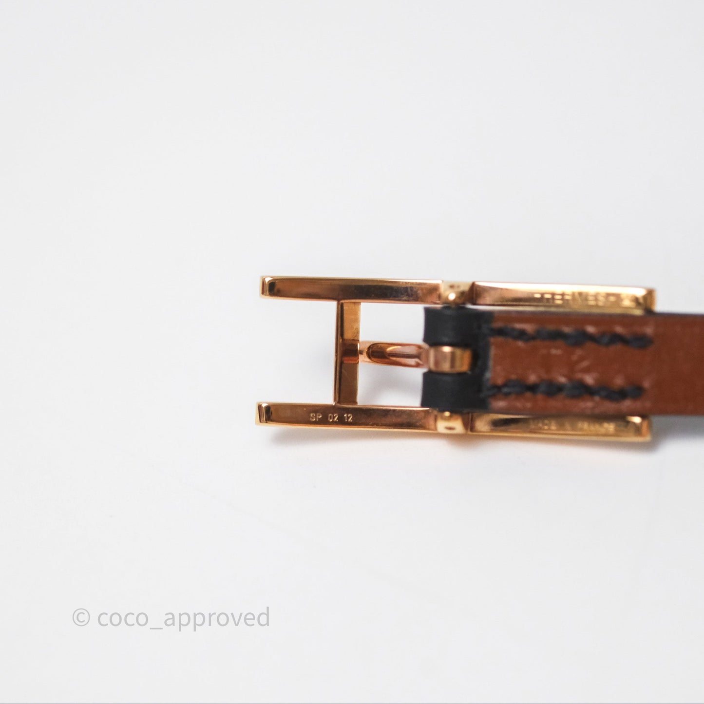 Hermès Behapi Double Tour Bracelet in Fauve 34 / Noir 89 Calfskin Gold Hardware