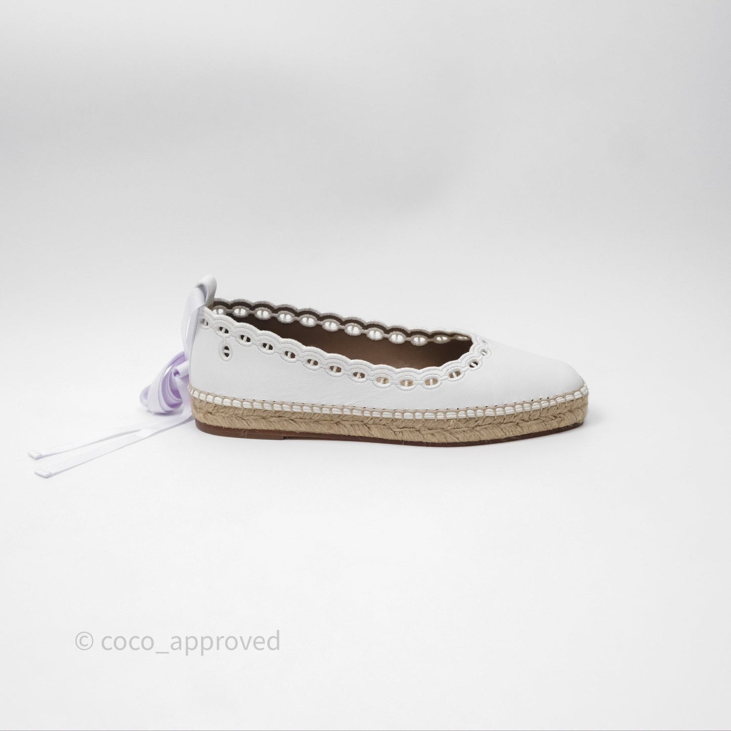 Hermès Guapa Espadrille Blanc Calfskin Size 37