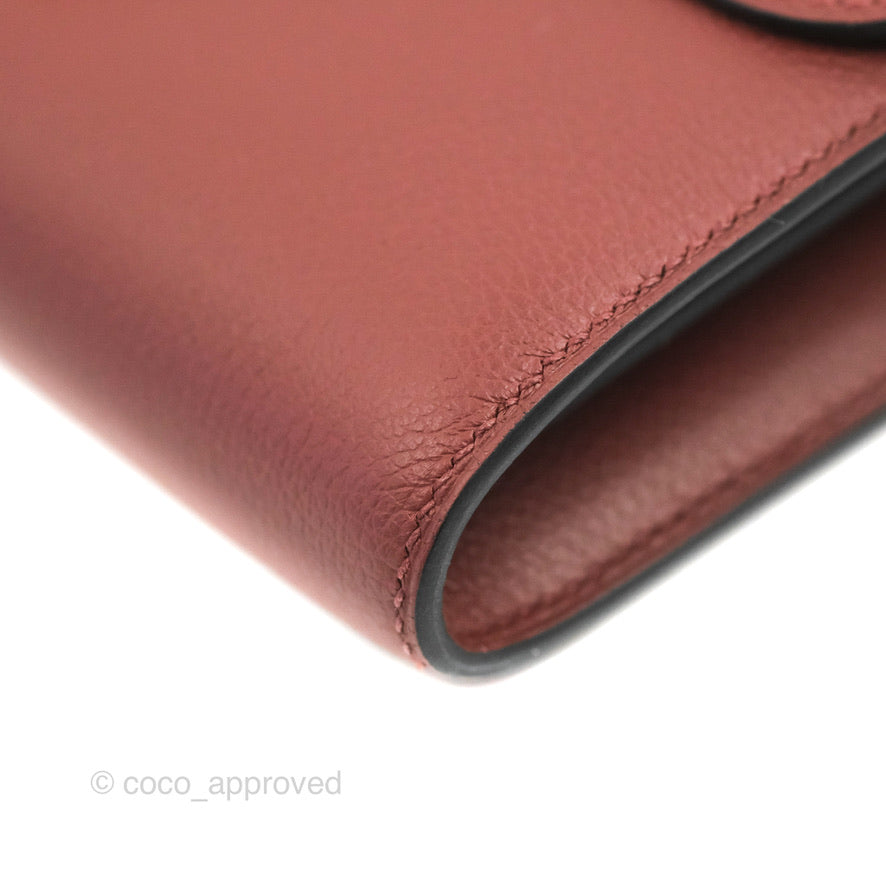 Hermès Constance Long To Go Wallet Red Rouge H Evercolor Gold Hardware