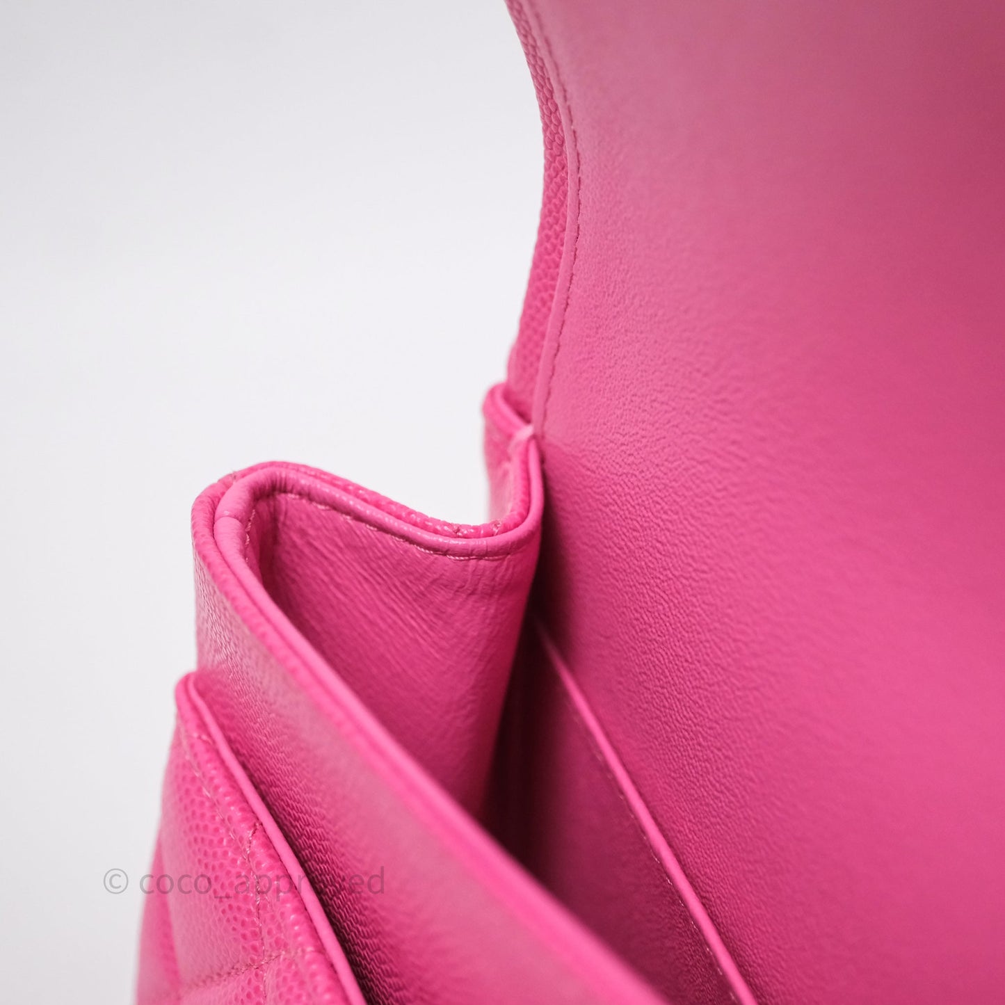 Chanel Classic M/L Medium Flap Quilted Hot Pink Caviar Gold Hardware