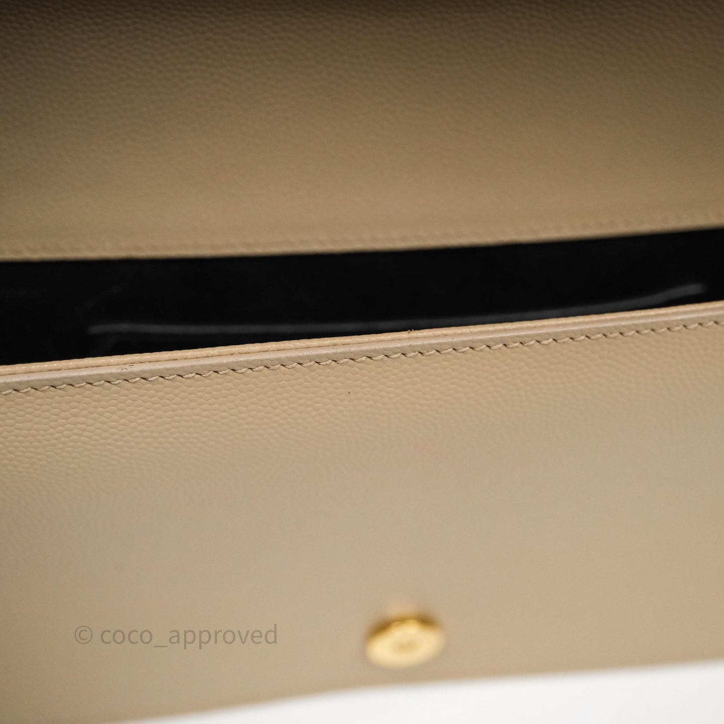 Saint Laurent Kate Clutch Monogram Beige Grain De Poudre Gold Hardware