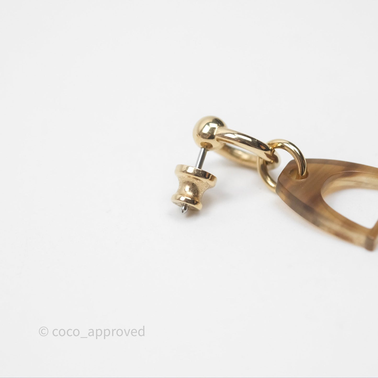 Hermès Amulette Equestre Earrings Gold Tone