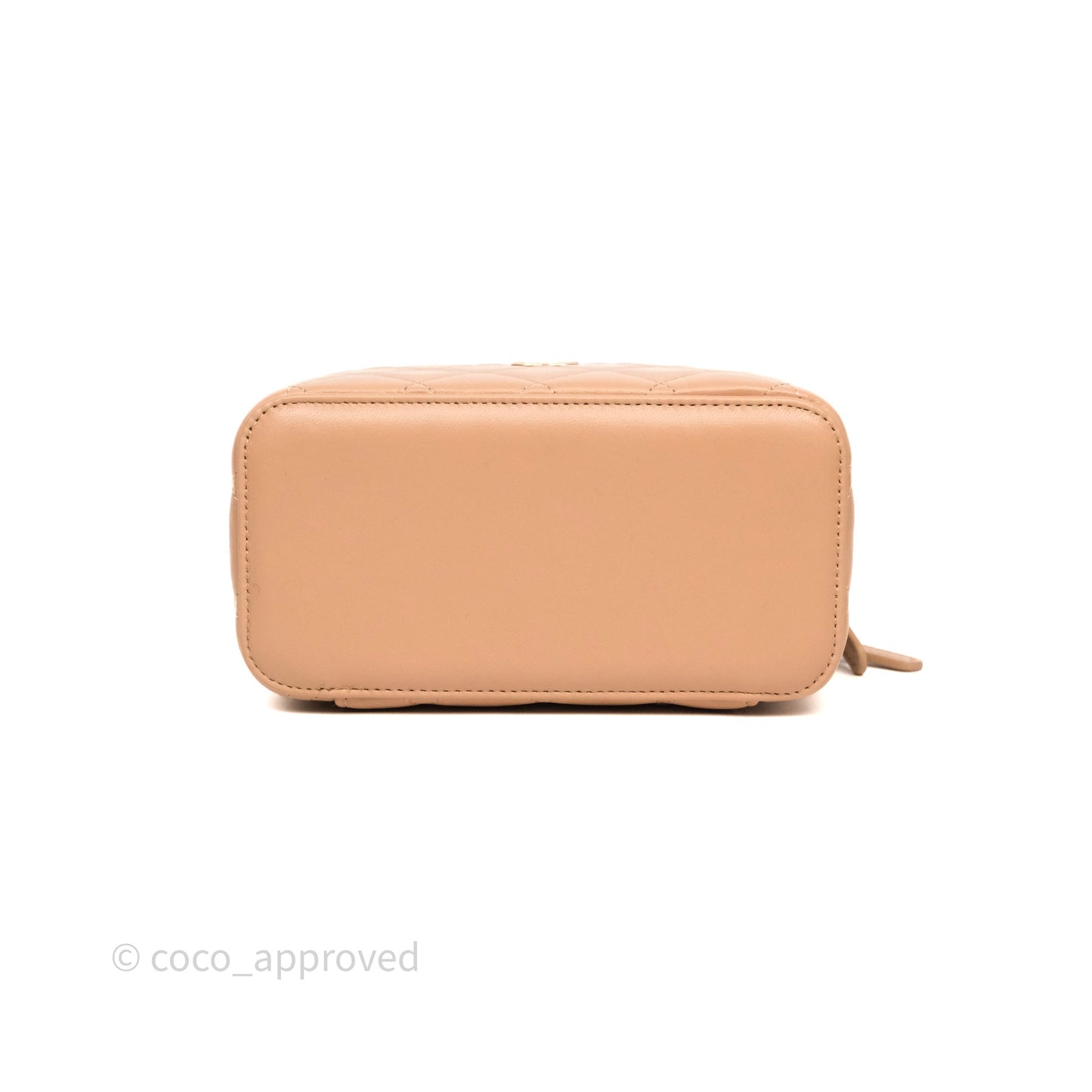 Chanel Top Handle Vanity Lambskin Beige Bag Gold Hardware