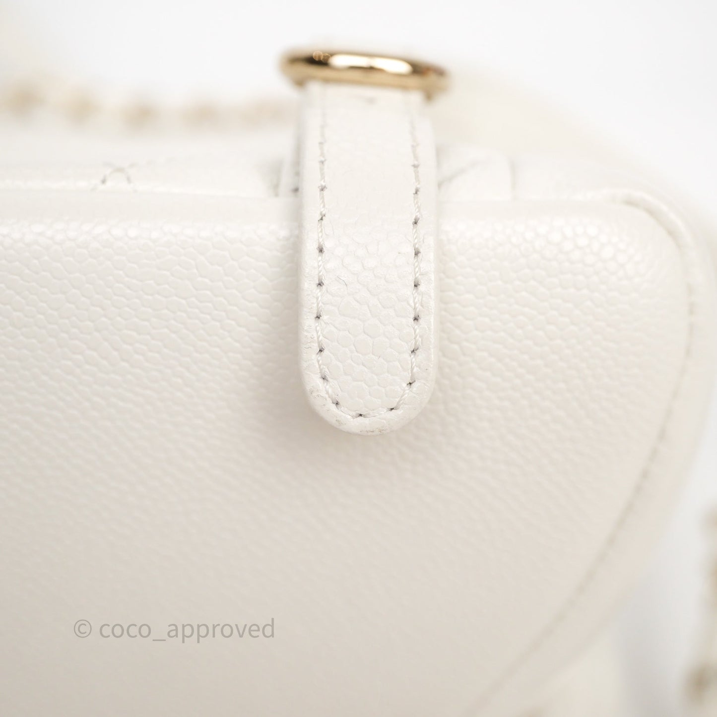 Chanel Duma Backpack Medium White Caviar Gold Hardware
