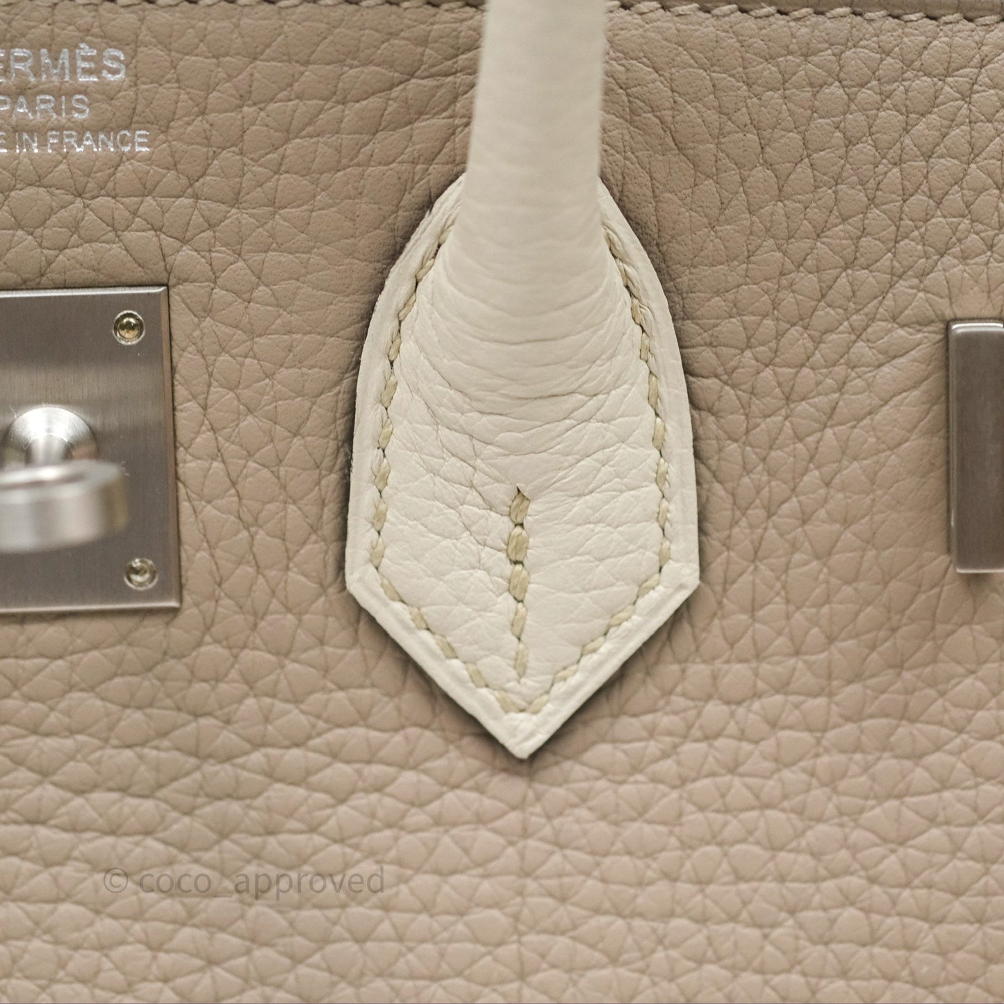 Hermès Birkin 25 Special Order Retourne Gris Tourterelle 81 / Beton 8L Clemence Brushed Palladium Hardware