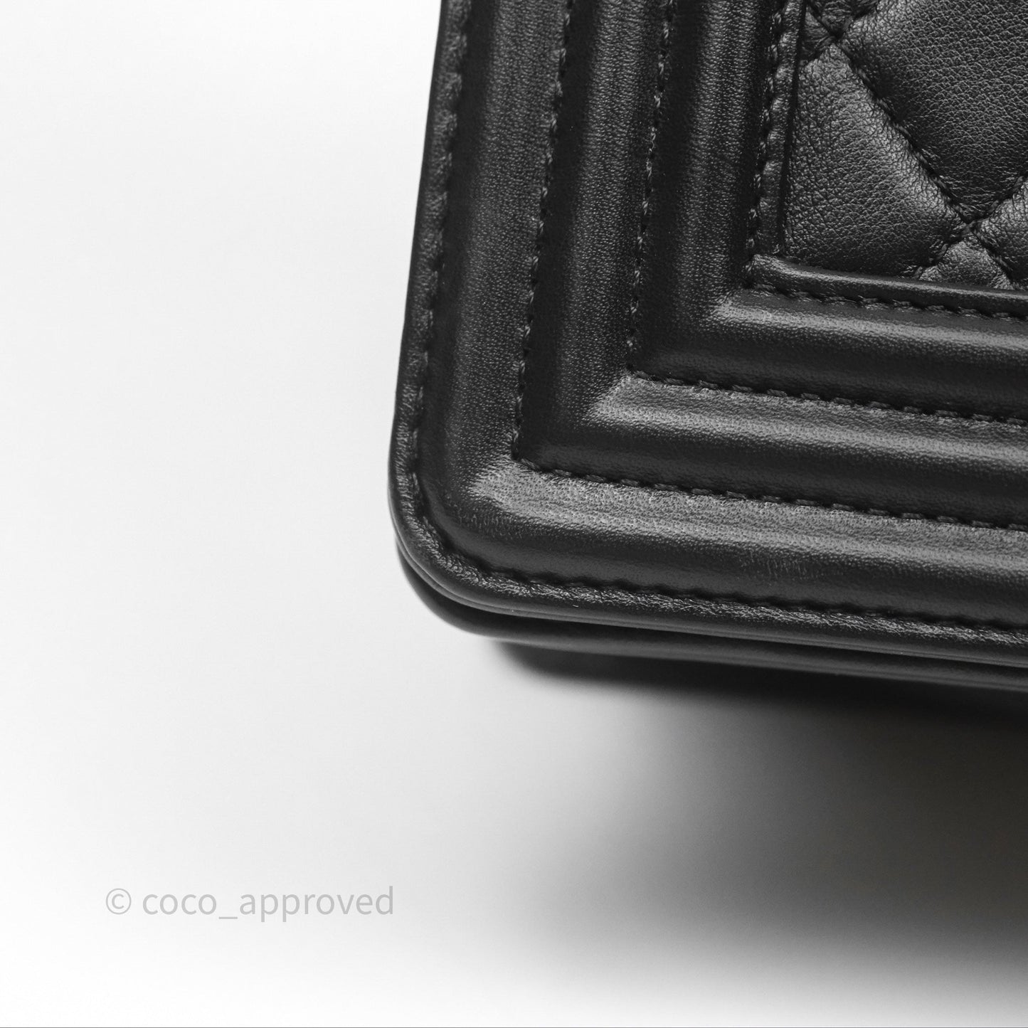 Chanel Quilted Medium Boy Black Calfskin Ruthenium Hardware