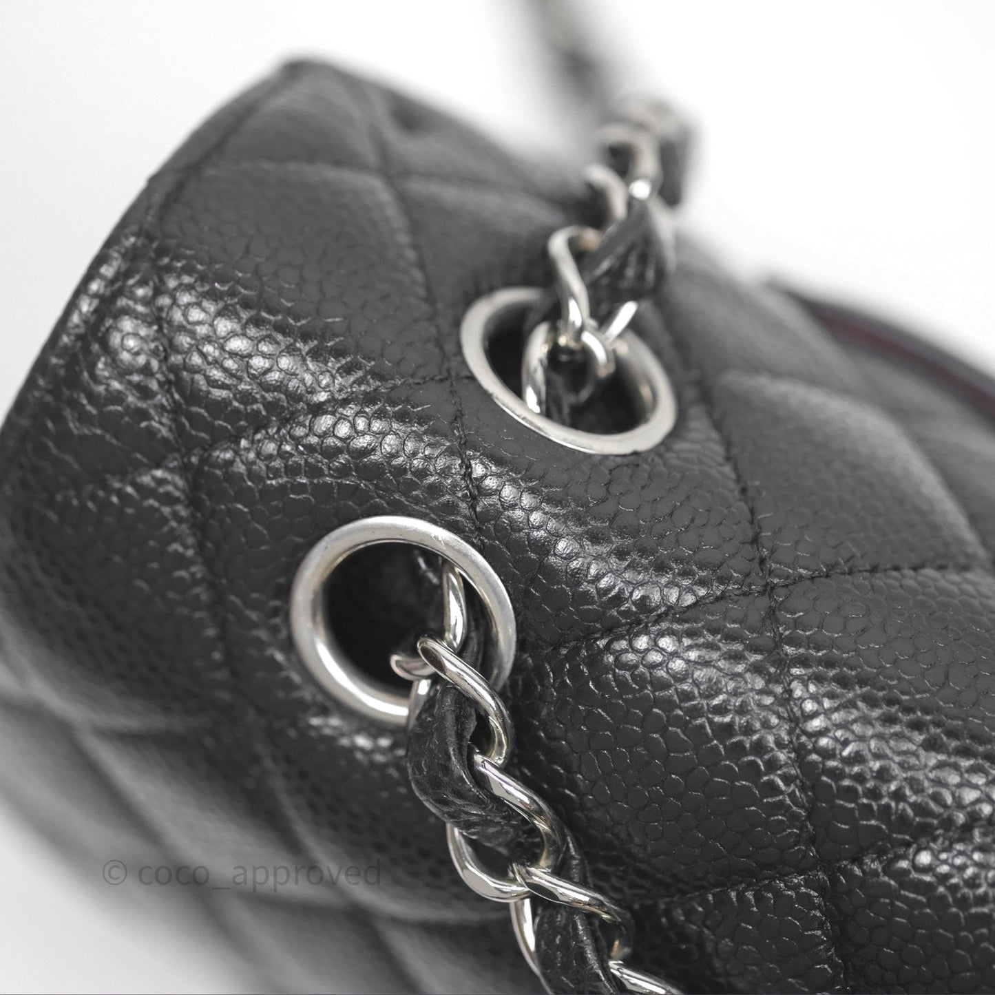Chanel Classic M/L Medium Flap Quilted Black Caviar Silver Hardware