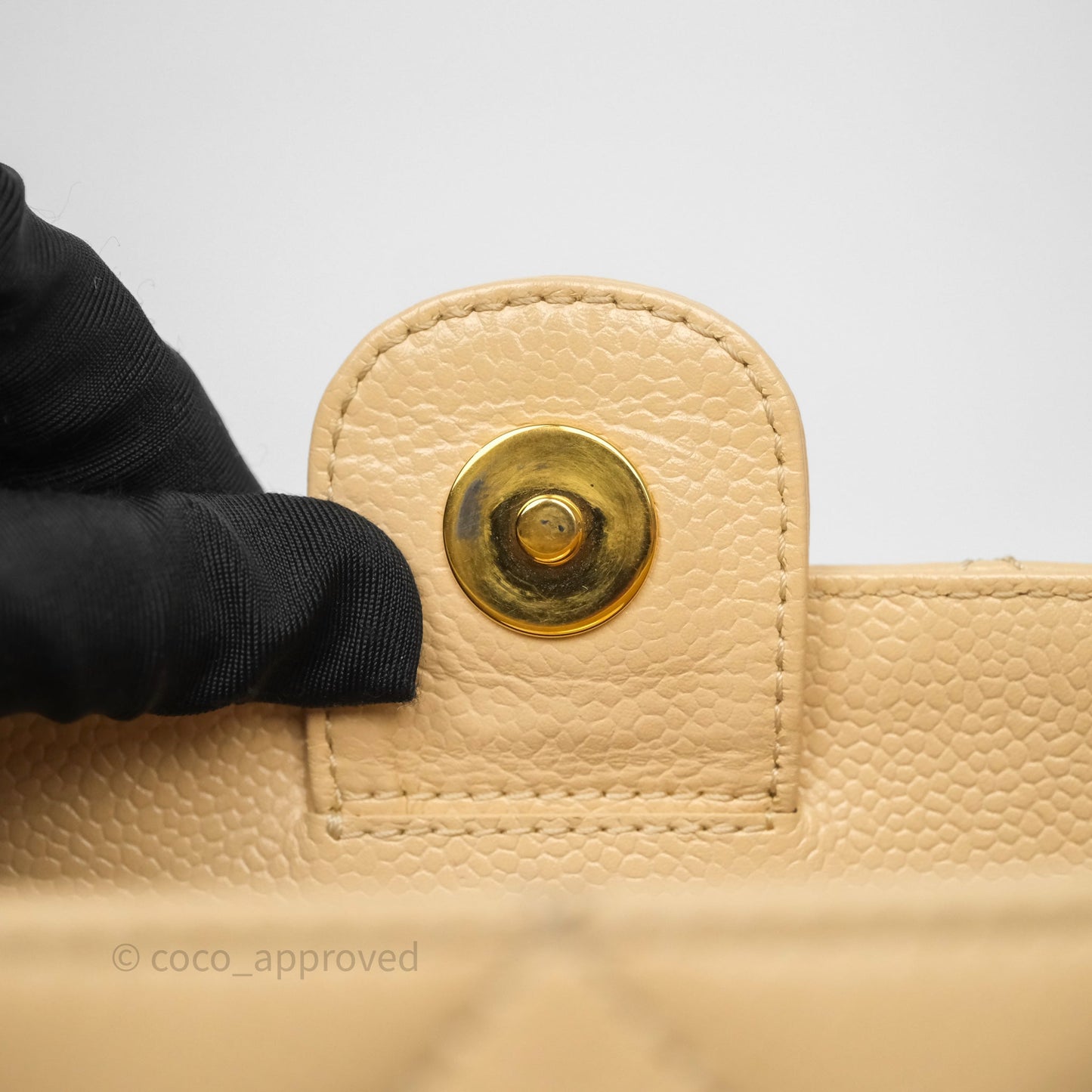 Chanel PST Tote Beige Caviar Gold Hardware