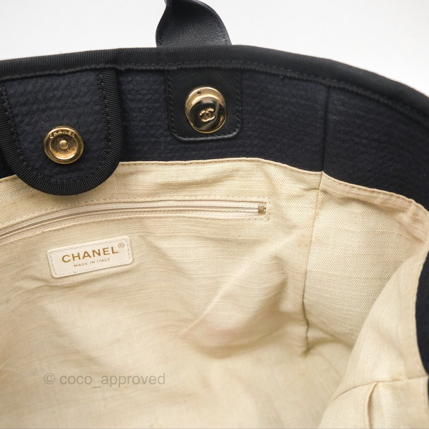 Chanel New Small Deauville Navy Canvas