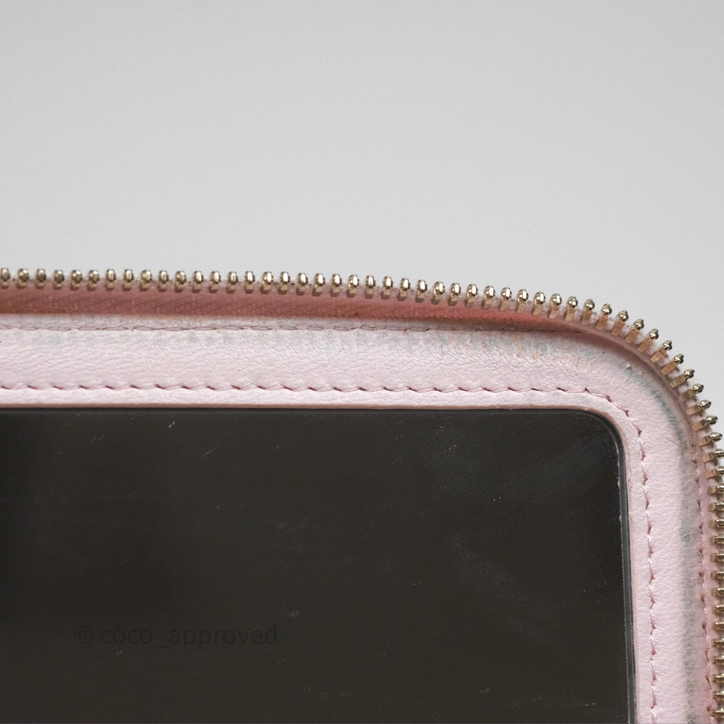 Chanel Vanity Rectangular Top Handle Light Pink Lambskin Gold Hardware