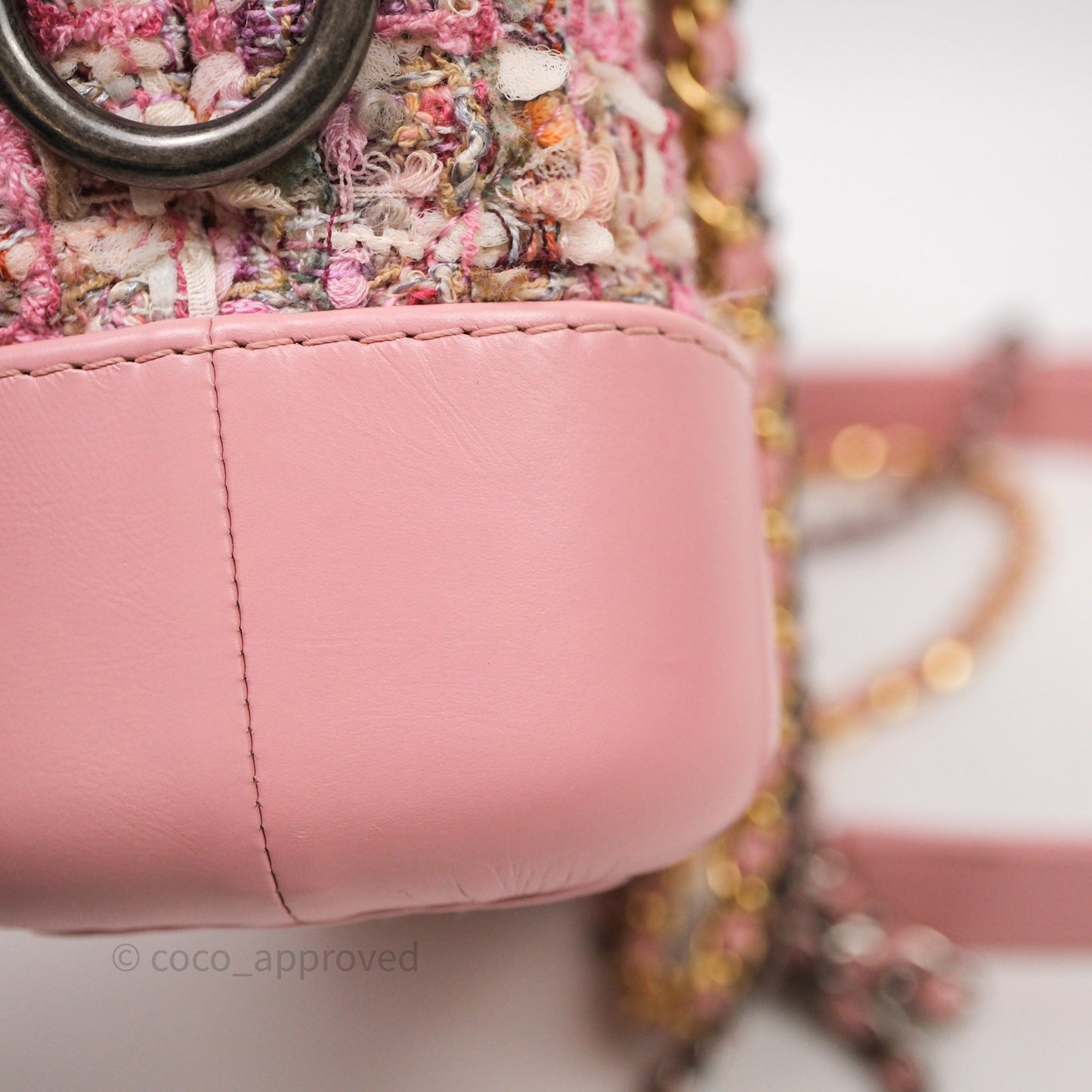 Chanel Small Gabrielle Hobo Quilted Pink Tweed Aged Calfskin