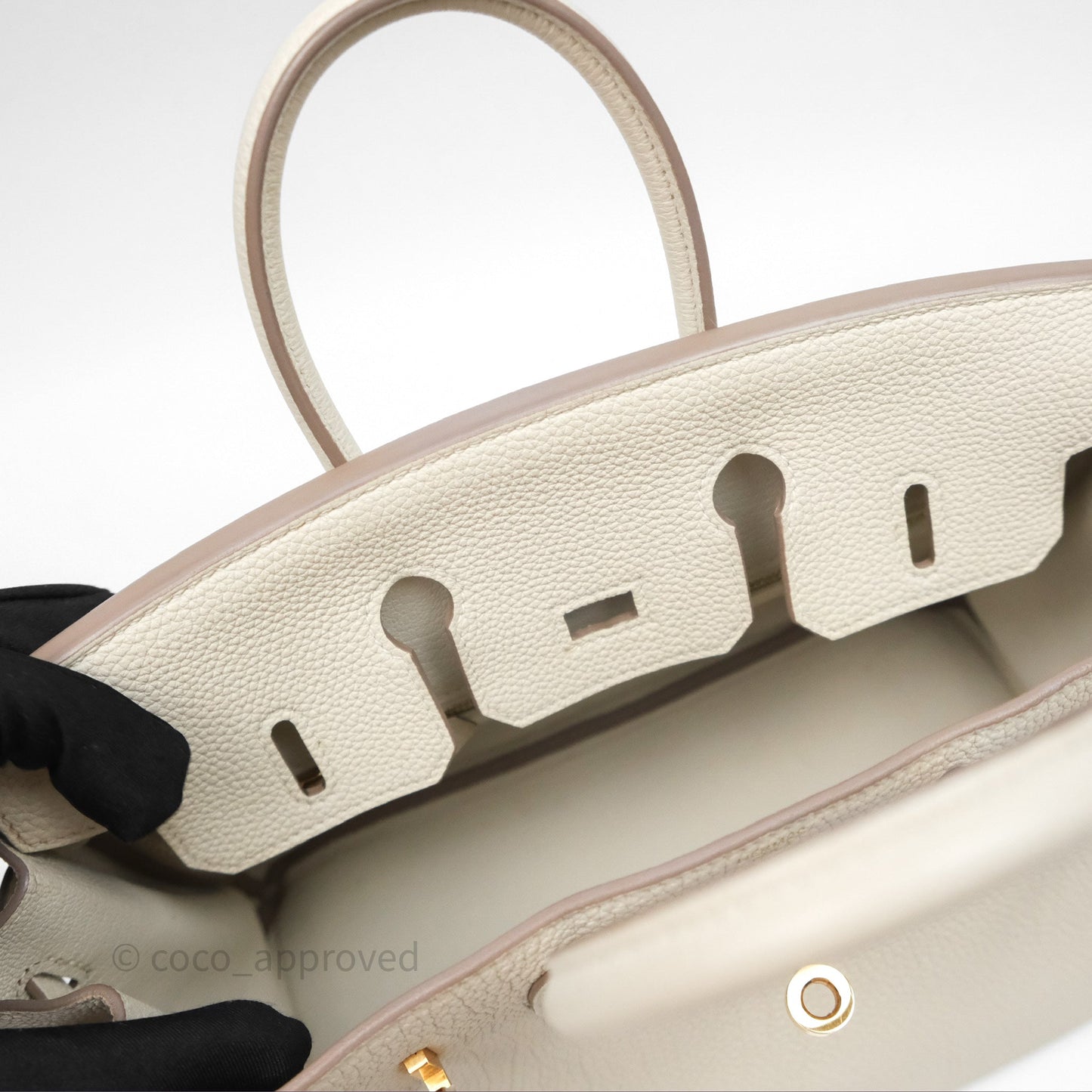 Hermès Birkin 25 Retourne Craie 10 Togo Gold Hardware