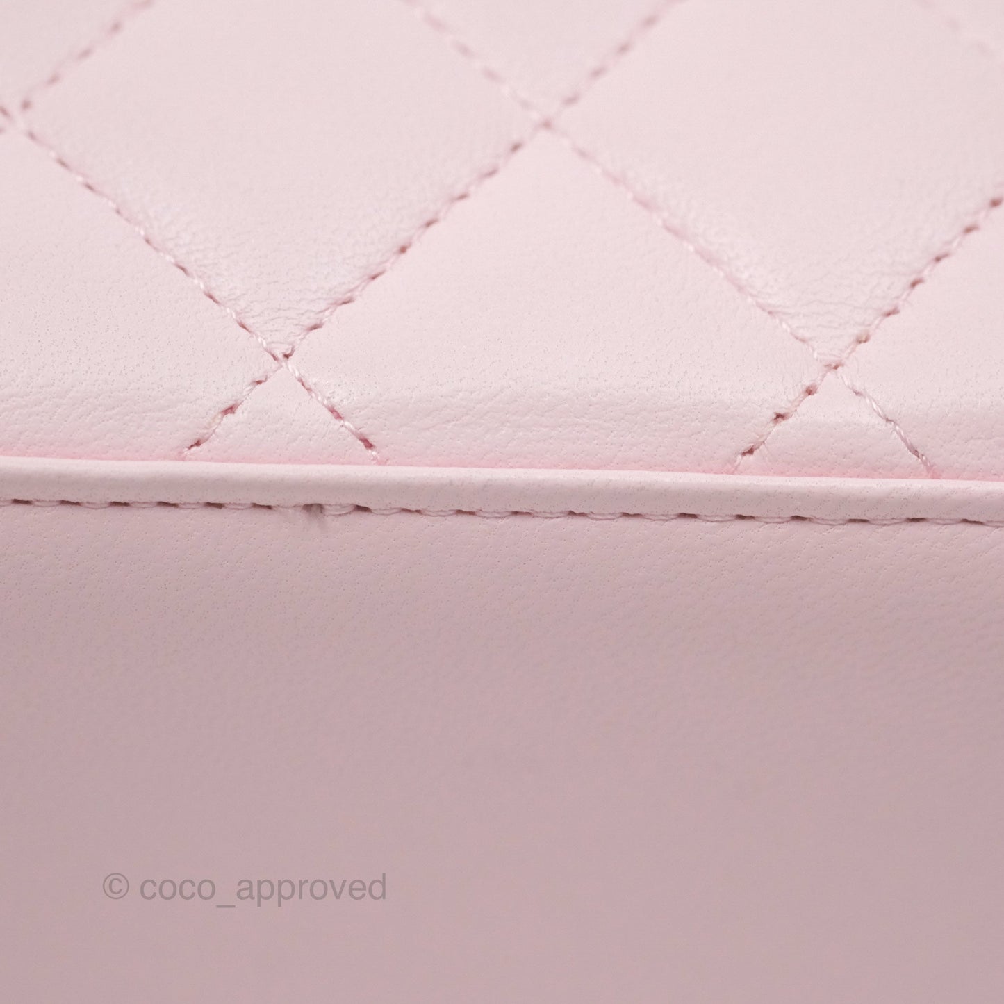 Chanel Vanity Rectangular Top Handle Light Pink Lambskin Gold Hardware