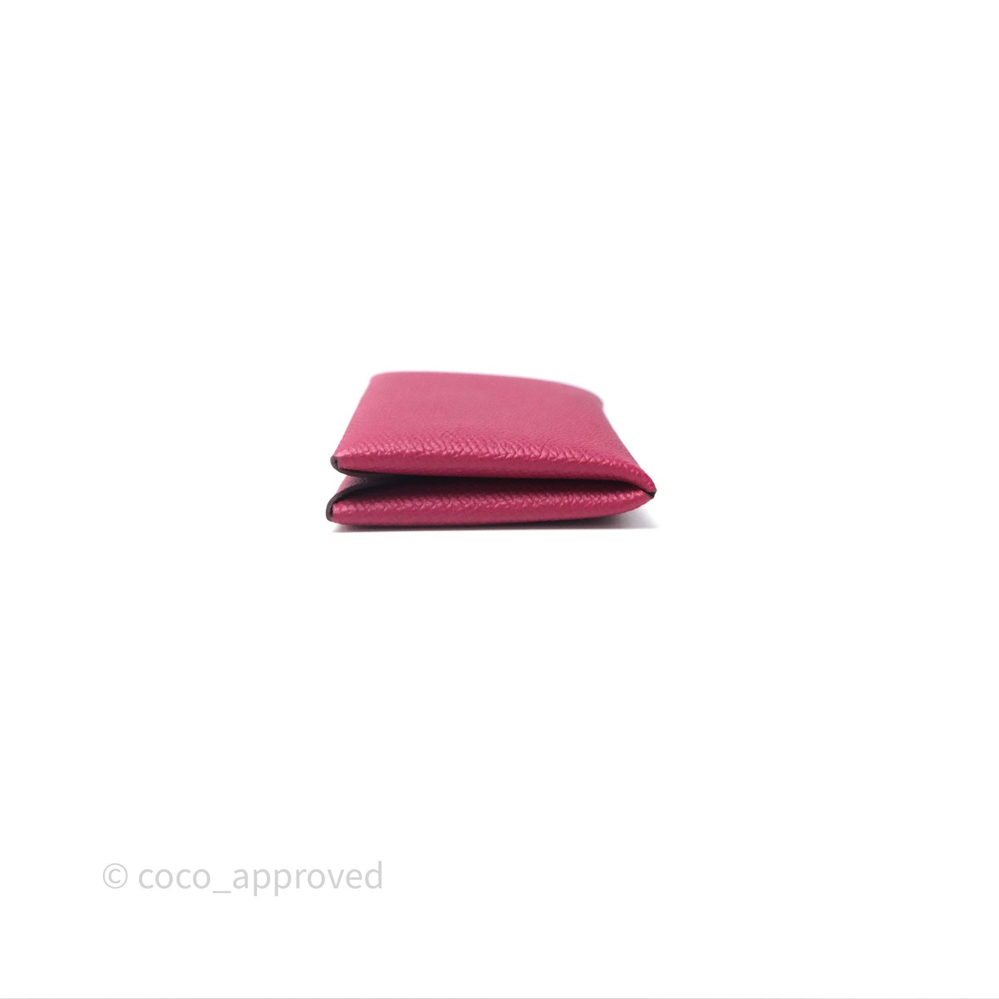 Hermès Calvi Card Holder Rouge Epsom Palladium Hardware