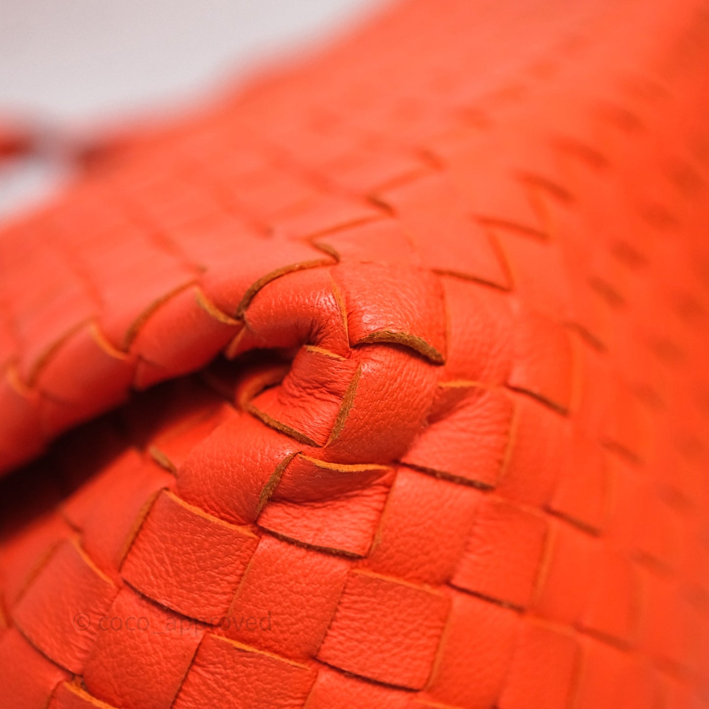 Bottega Veneta Nappa Intrecciato Parachute Tote Bag Orange
