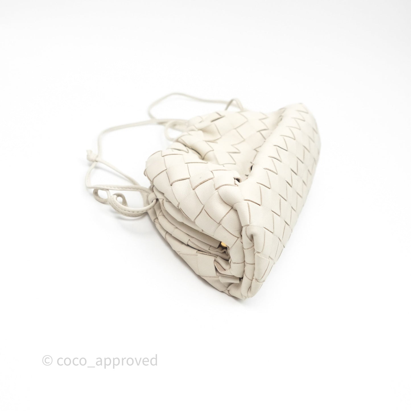 Bottega Veneta Mini Pouch Chalk Intrecciato Calfskin