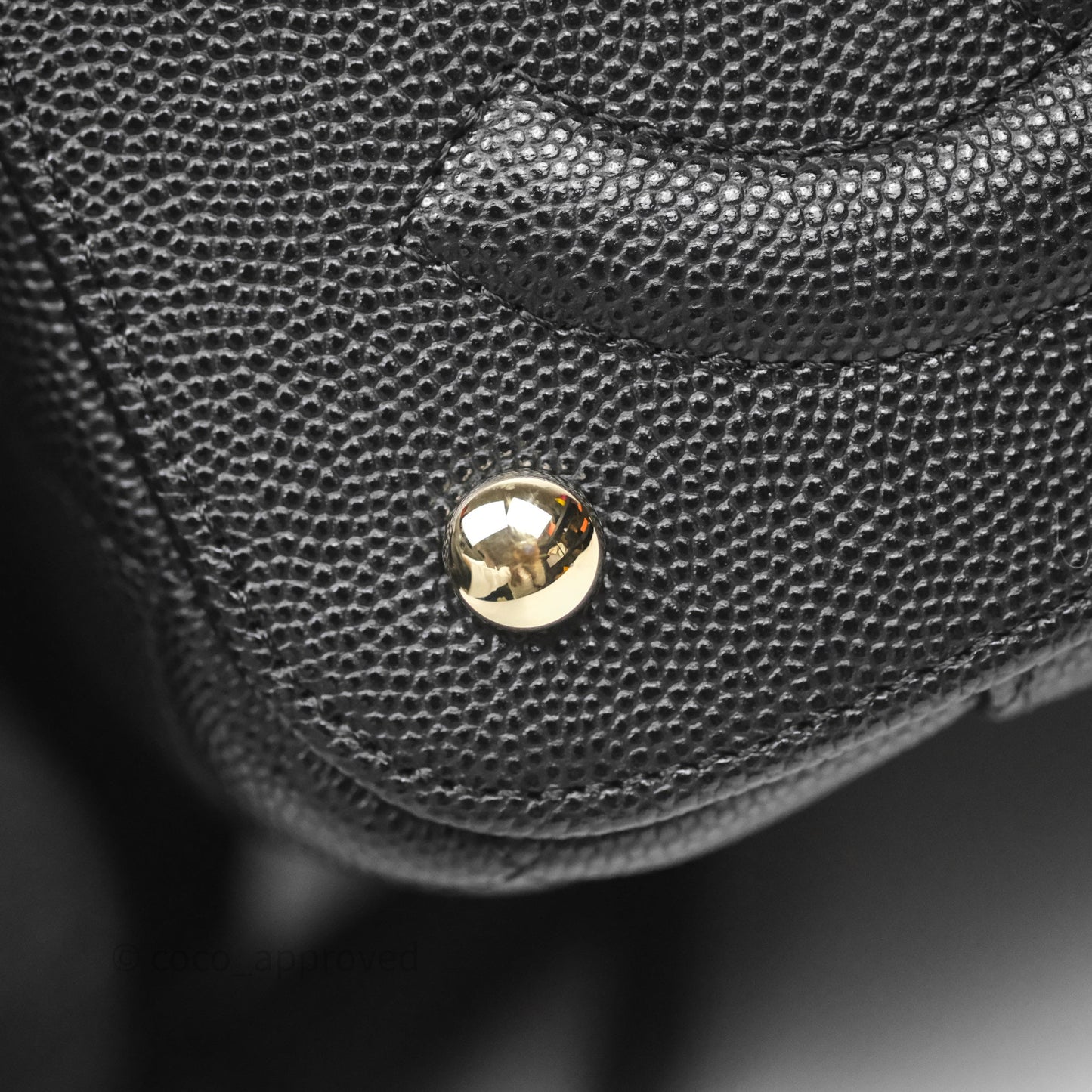 Chanel Quilted Top Handle Vanity Case Black Caviar Gold Hardware