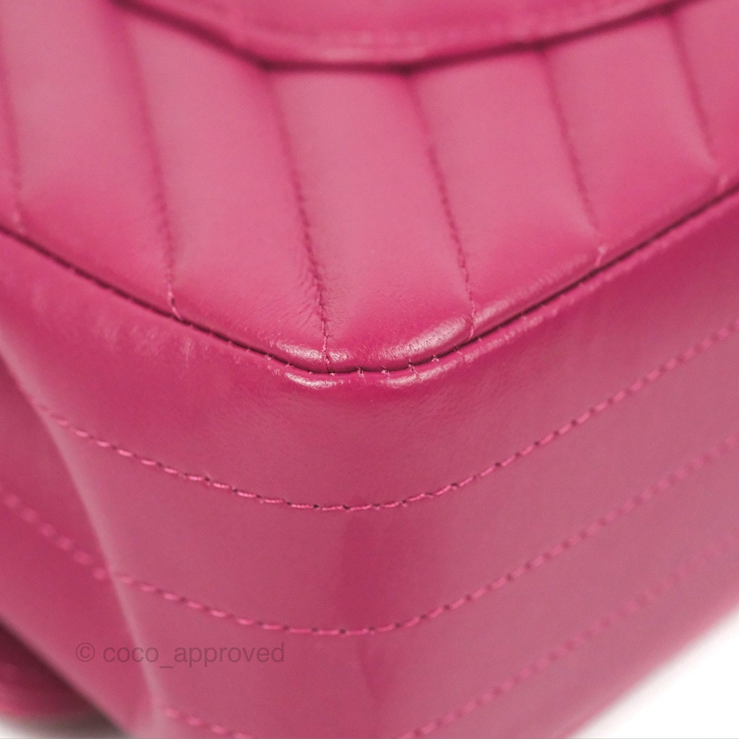 Chanel Medium Classic Flap Chevron Plum Pink Lambskin Gold Hardware