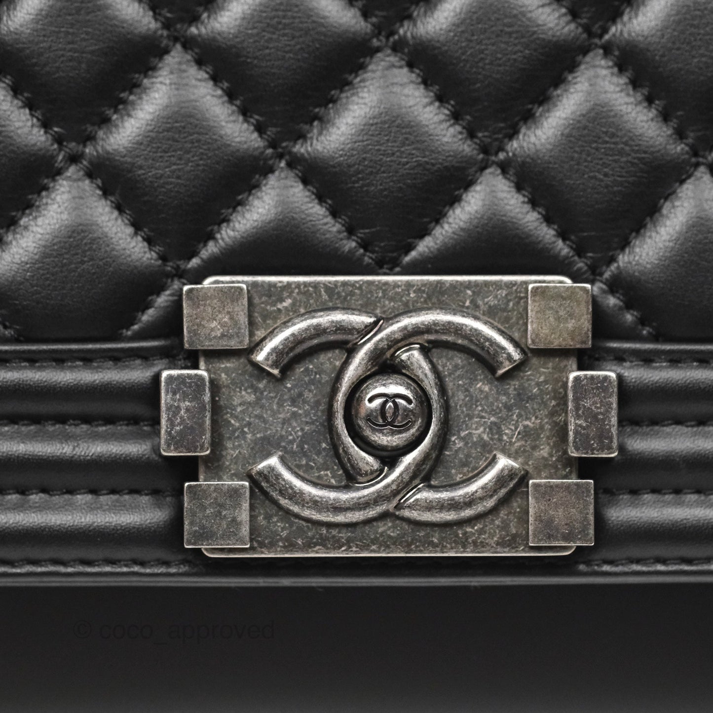 Chanel Medium Boy Quilted Black Calfskin Ruthenium Hardware