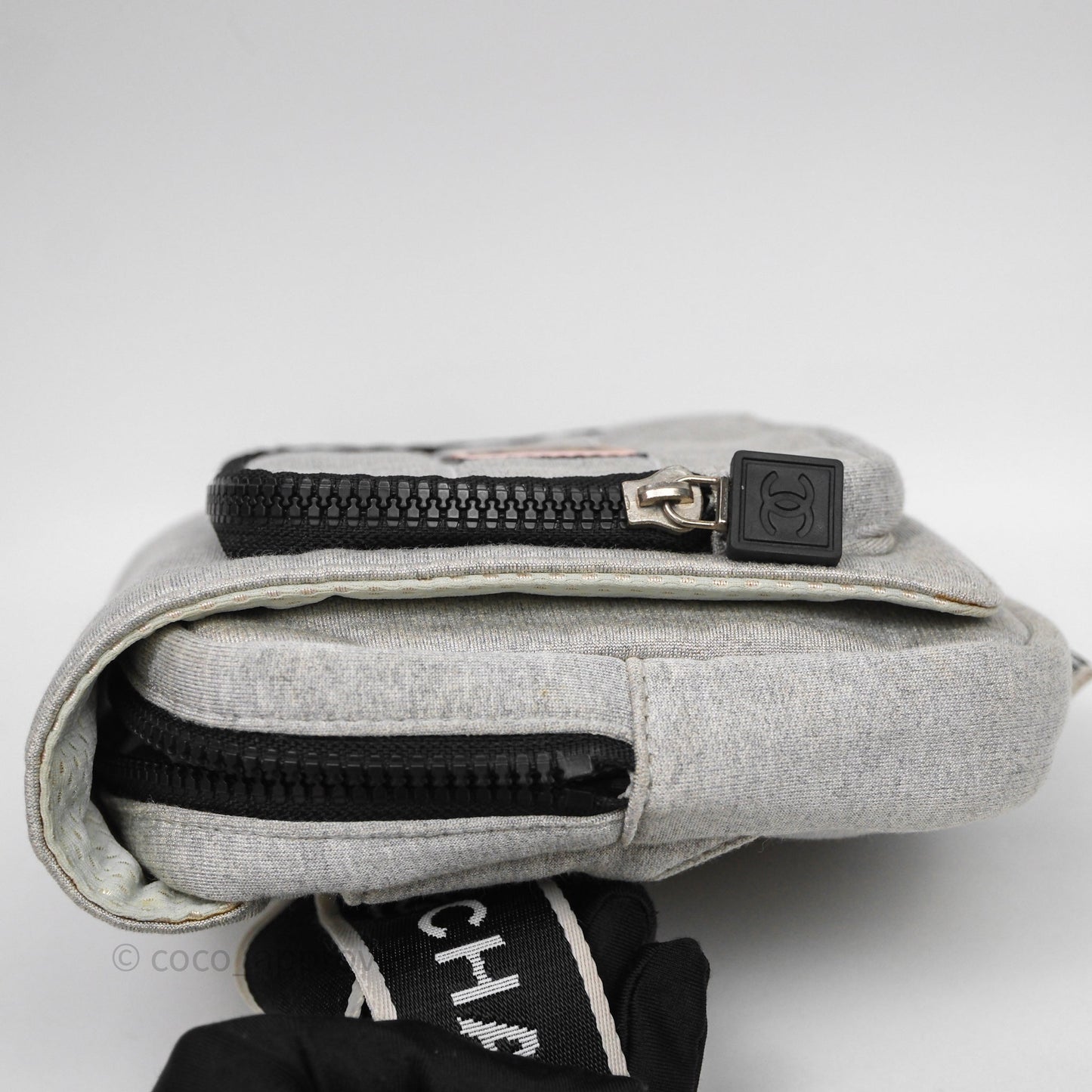 Chanel CC Logo Sport Waist Bag Grey