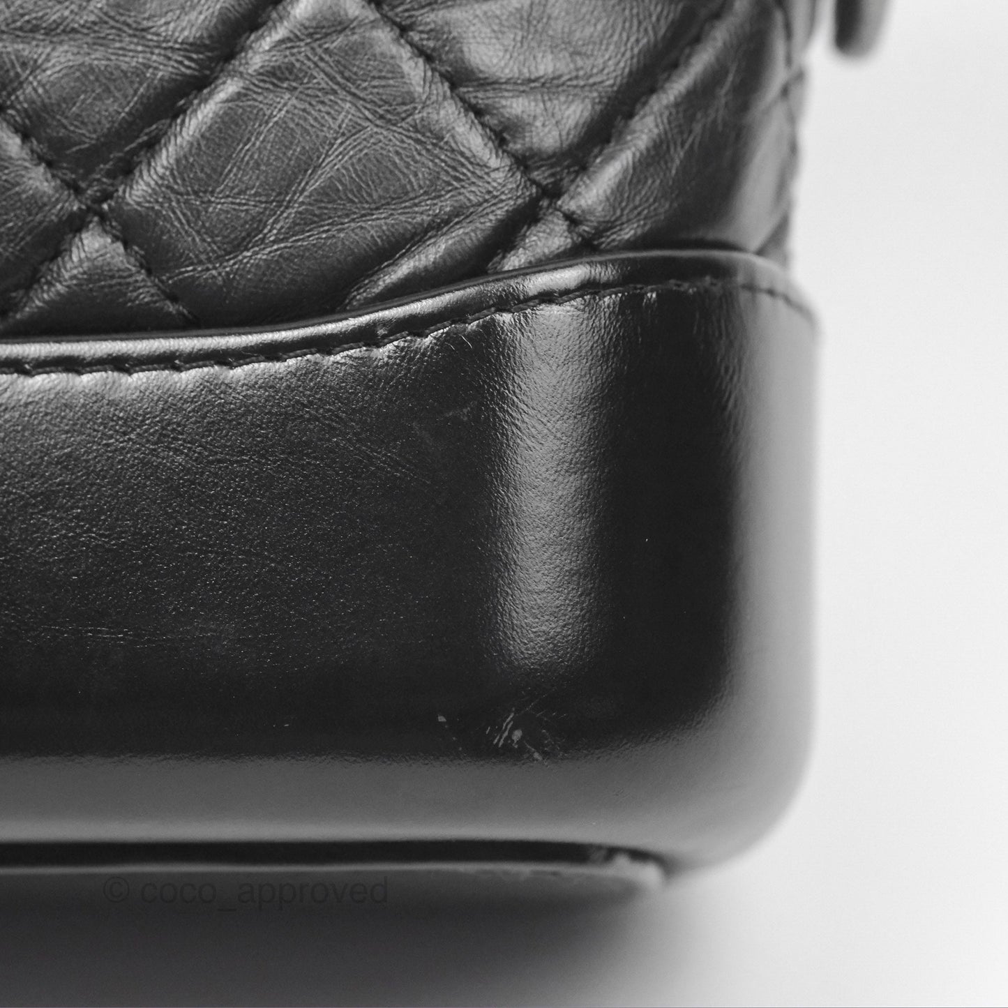 Chanel Small Gabrielle Hobo Quilted Black Aged Calfskin