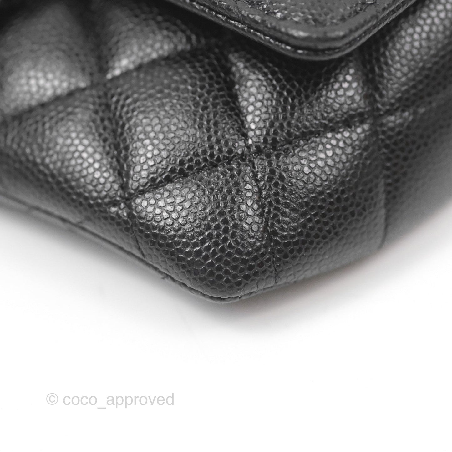 Chanel Quilted Glasses Case With Chain Black Caviar Gold Hardware
