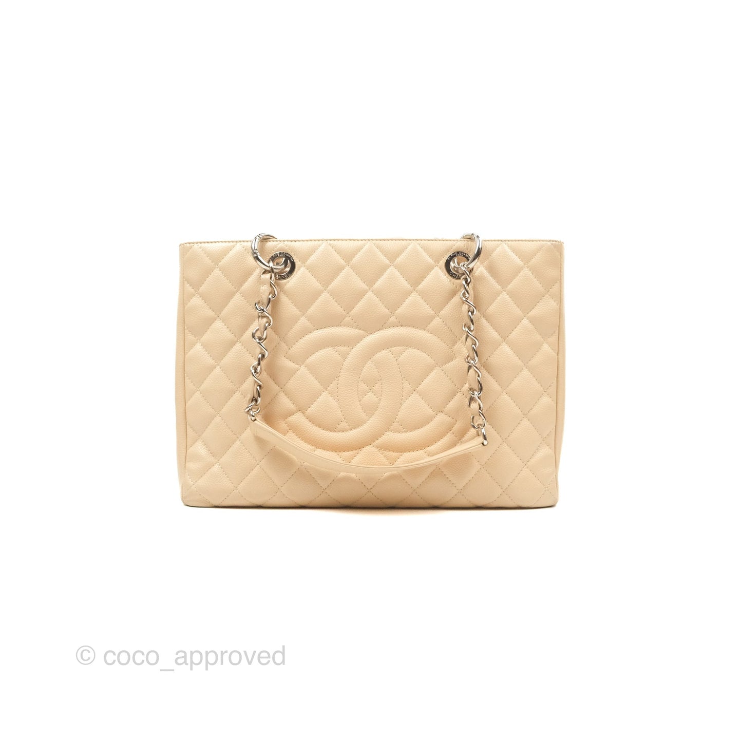Chanel GST Beige Caviar Silver Hardware