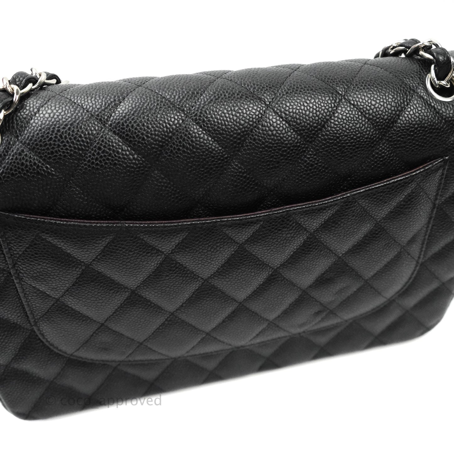 Chanel Jumbo Double Flap Black Caviar Silver Hardware⁣⁣
